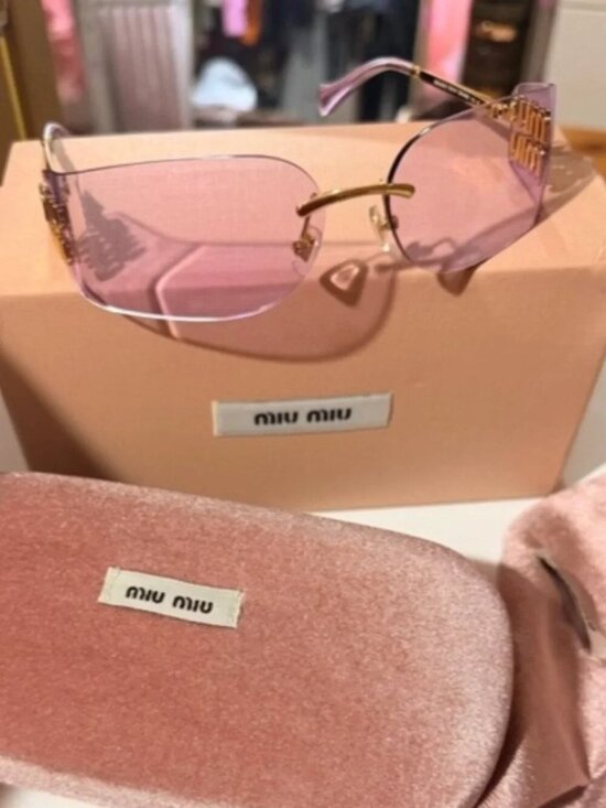 Miu Miu Accessories - Miu Miu Lavender Rimless Sunglasses with Gold Hardware